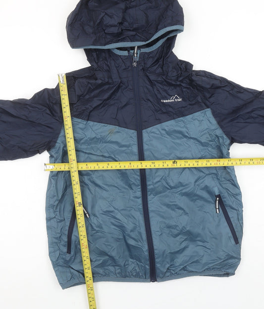 Boys UK Size 11-12 Years Freedom Trail Blue Windbreaker Coat