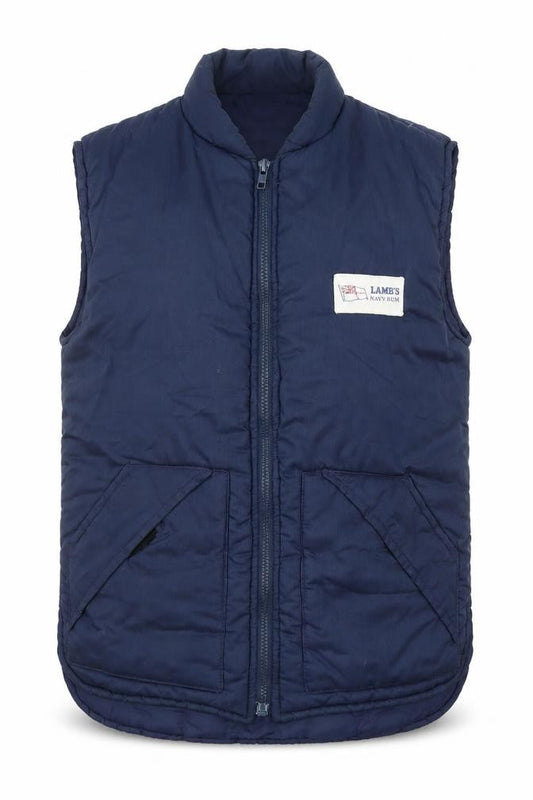 Front view of Tony Lee women’s blue insulated full zip bodywarmer vest, size UK 36