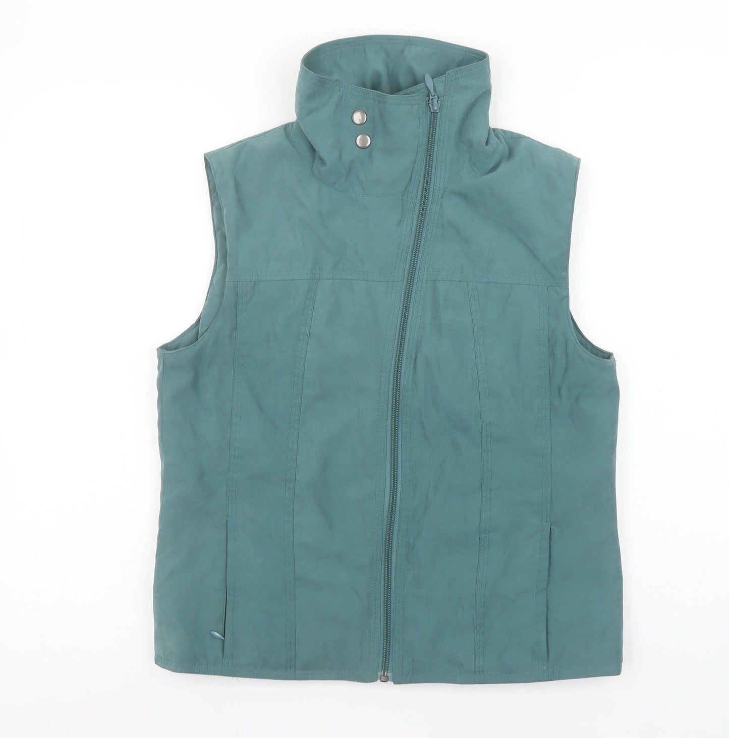 Lakeland Womens Green Size 12 Quilted Zip Waistcoat Gilet
