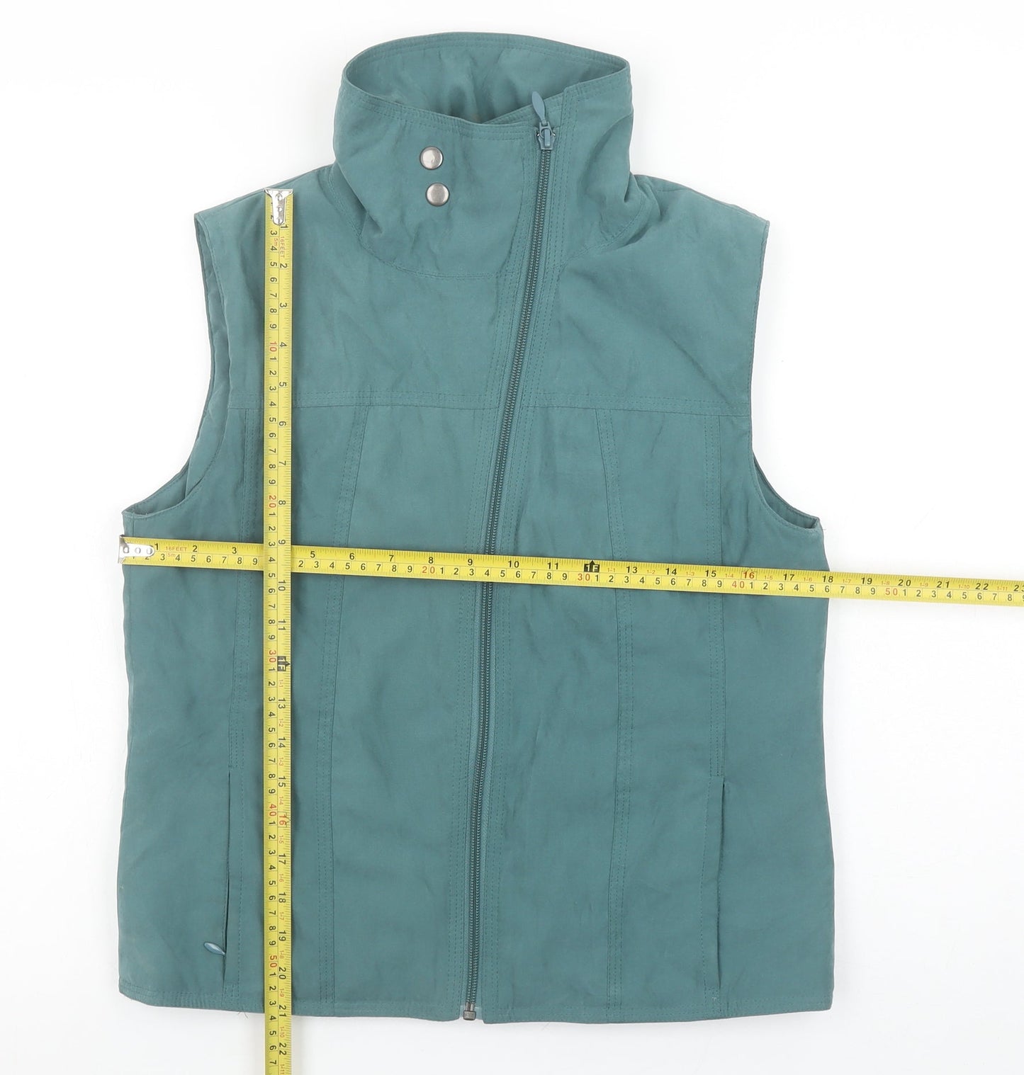 Lakeland Womens Green Size 12 Quilted Zip Waistcoat Gilet
