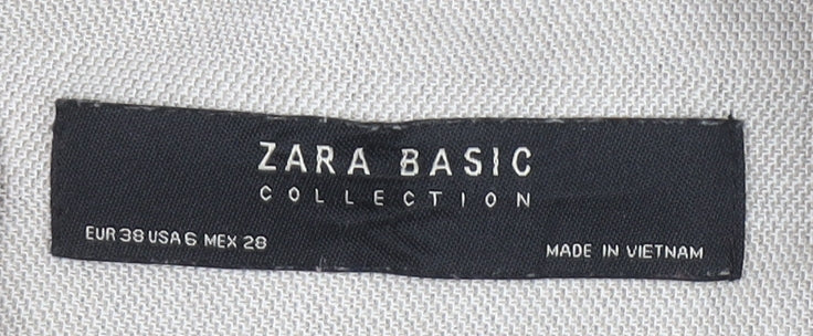 Zara Women Beige Slim Fit Single Breasted Blazer Size 10