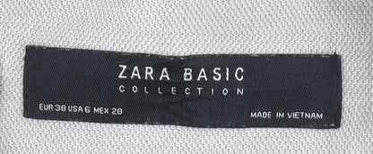 Zara Women Beige Slim Fit Single Breasted Blazer Size 10