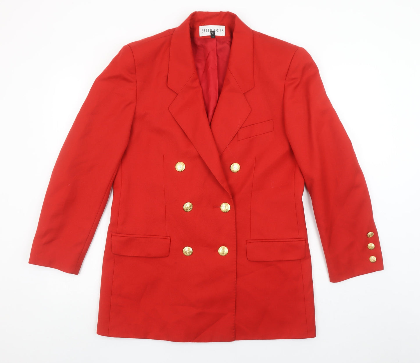Womens UK Size 10 Selfridges Regular Red Blazer