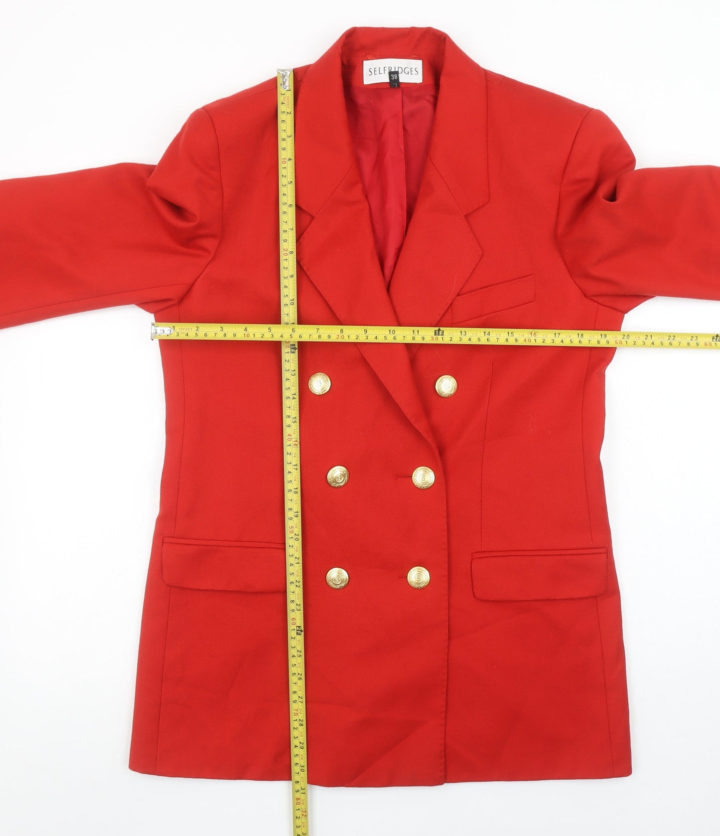 Womens UK Size 10 Selfridges Regular Red Blazer