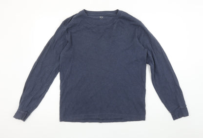 Uniqlo Men’s Blue Long Sleeve Cotton Crew Neck T-Shirt Size M