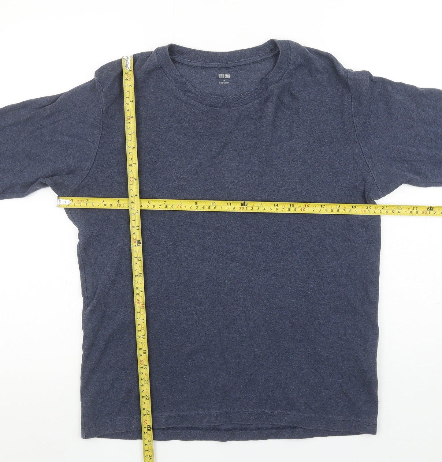 Uniqlo Men’s Blue Long Sleeve Cotton Crew Neck T-Shirt Size M