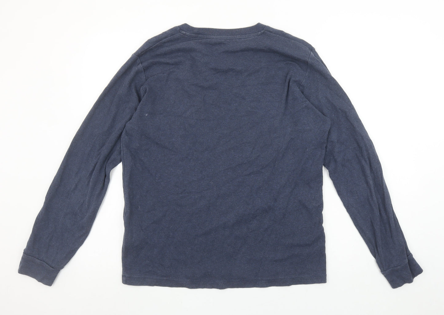 Uniqlo Men’s Blue Long Sleeve Cotton Crew Neck T-Shirt Size M