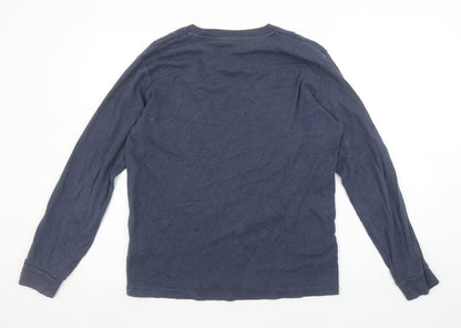Uniqlo Men’s Blue Long Sleeve Cotton Crew Neck T-Shirt Size M