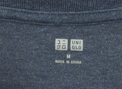 Uniqlo Men’s Blue Long Sleeve Cotton Crew Neck T-Shirt Size M