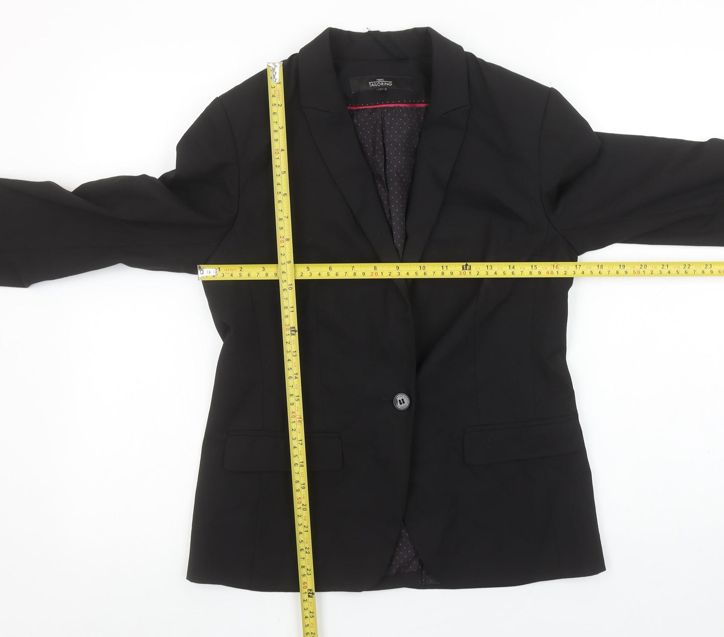 Next Women Black Tailoring Single-Breasted Blazer Size 10R