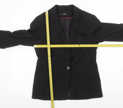 Next Women Black Tailoring Single-Breasted Blazer Size 10R