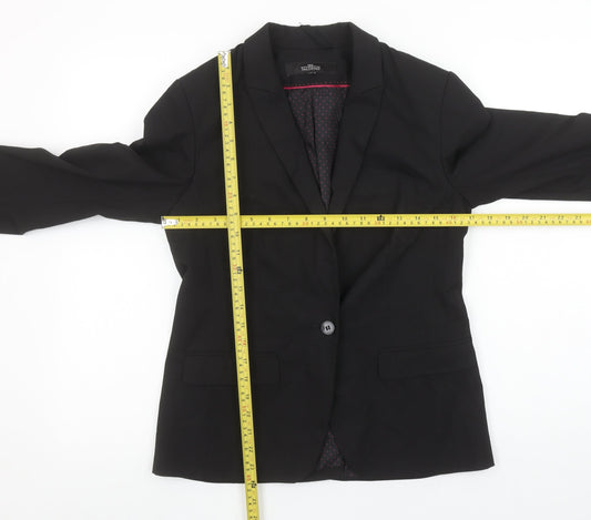 Next Women Black Tailoring Single-Breasted Blazer Size 10R