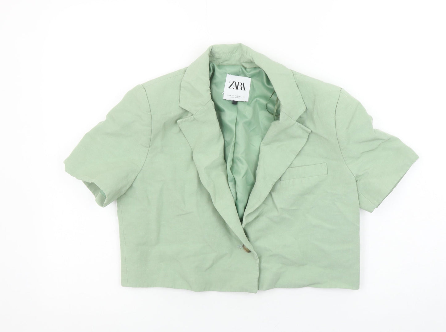 Womens UK Size M Zara Regular Green Blazer