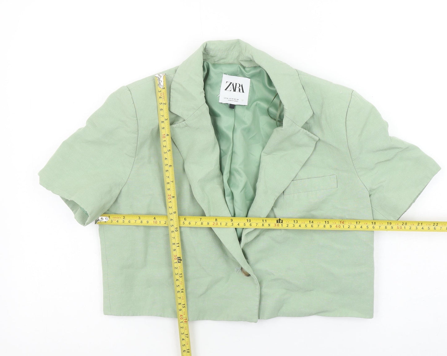 Womens UK Size M Zara Regular Green Blazer