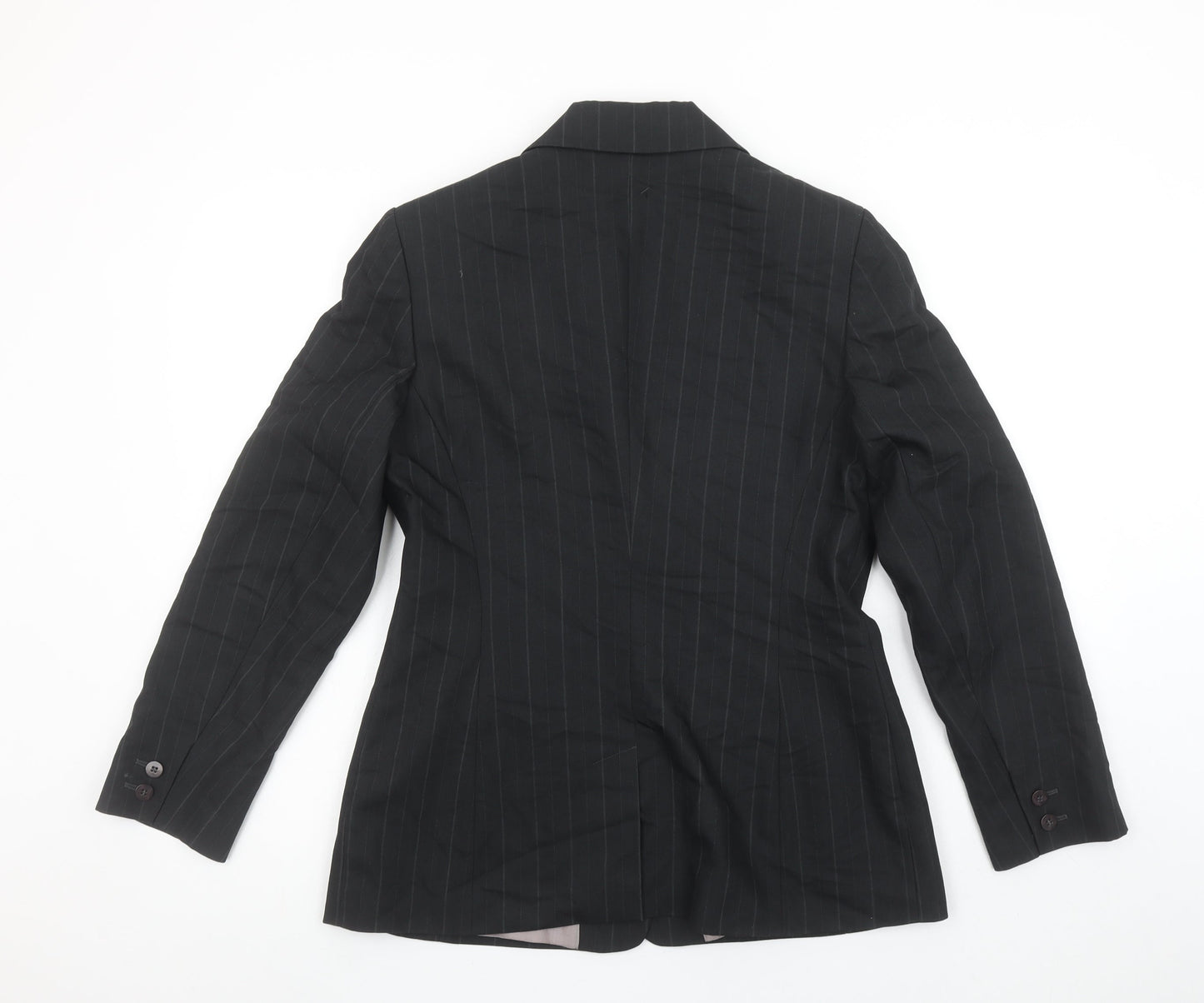 Next Womens Black Pinstripe Suit Jacket Size 12 Slim Fit