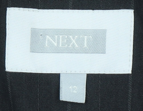 Next Womens Black Pinstripe Suit Jacket Size 12 Slim Fit