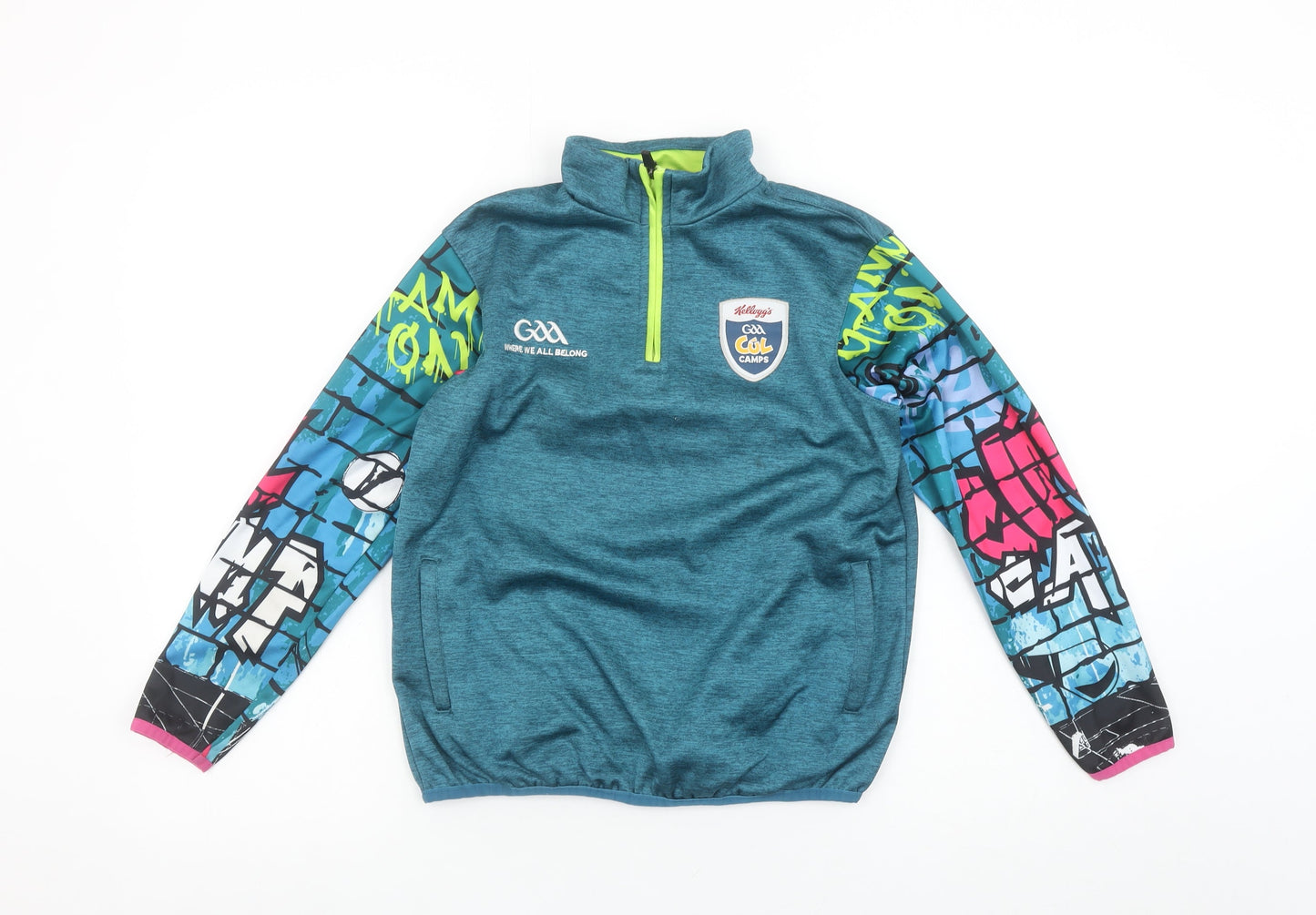 Azzurri Boys Blue 3-4 Years 1/4 Zip Sports Sweatshirt Graphic Print