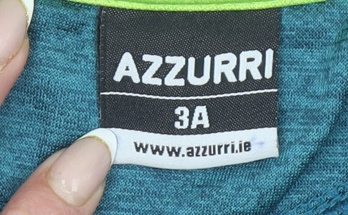 Azzurri Boys Blue 3-4 Years 1/4 Zip Sports Sweatshirt Graphic Print