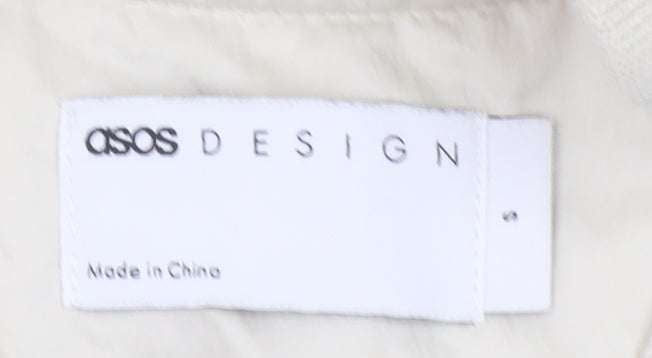 ASOS DESIGN Men's Beige Bomber Jacket S Regular Fit Full Zip