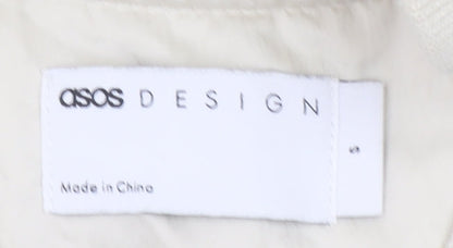 ASOS DESIGN Men's Beige Bomber Jacket S Regular Fit Full Zip