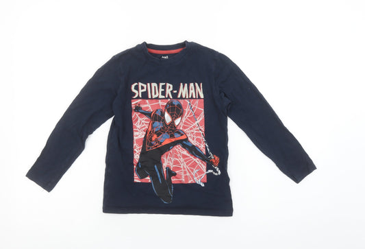 Boys UK Size 6-7 Years Marks and Spencer Blue Basic T-Shirt