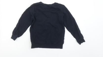 Name It Boys Blue Stay Happy Monster Graphic Cotton Sweatshirt 7-8 Years
