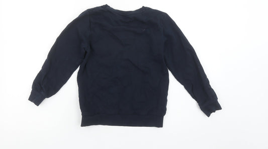 Name It Boys Blue Stay Happy Monster Graphic Cotton Sweatshirt 7-8 Years
