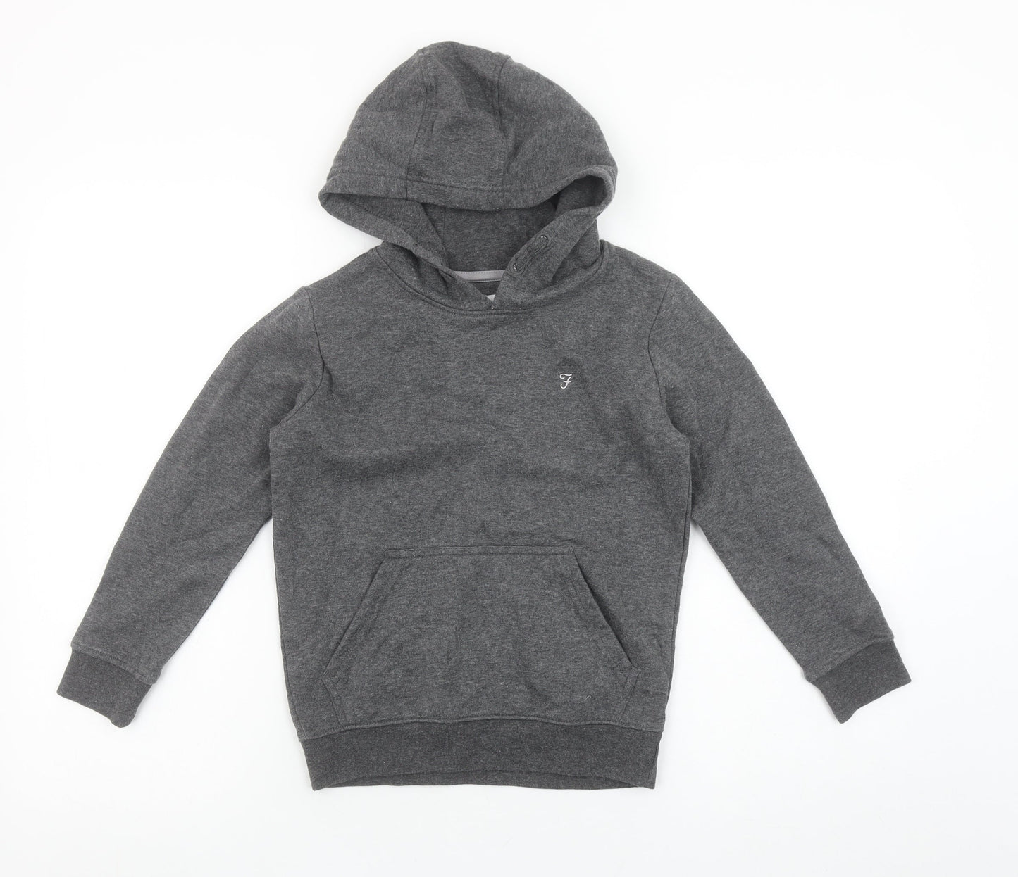 Boys UK Size 7-8 Years Farah Grey Pullover Hoodie