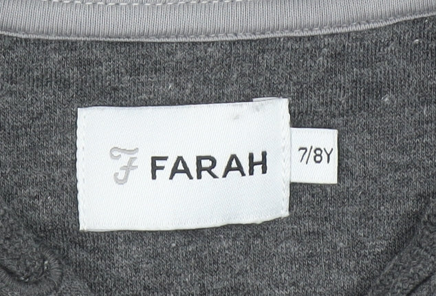 Boys UK Size 7-8 Years Farah Grey Pullover Hoodie
