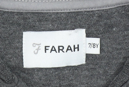 Boys UK Size 7-8 Years Farah Grey Pullover Hoodie