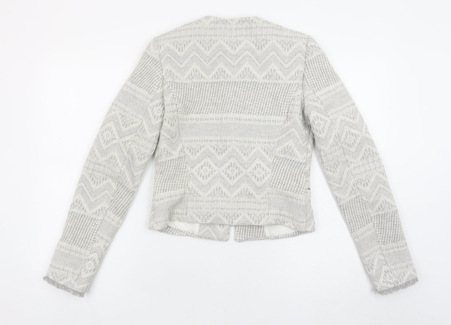 Zara Trafaluc Women's Grey Textured Knit Blazer Jacket Size 8