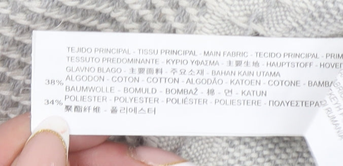 Zara Trafaluc Women's Grey Textured Knit Blazer Jacket Size 8