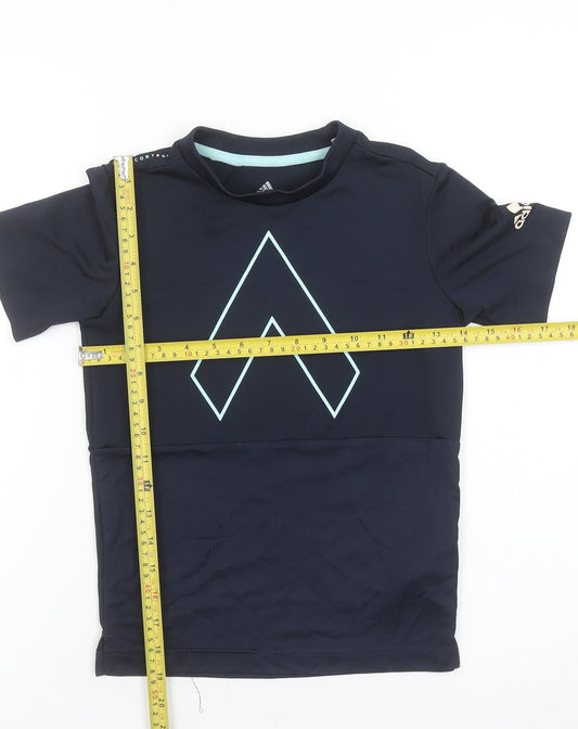 Boys UK Size XS adidas Blue Jersey T-Shirt