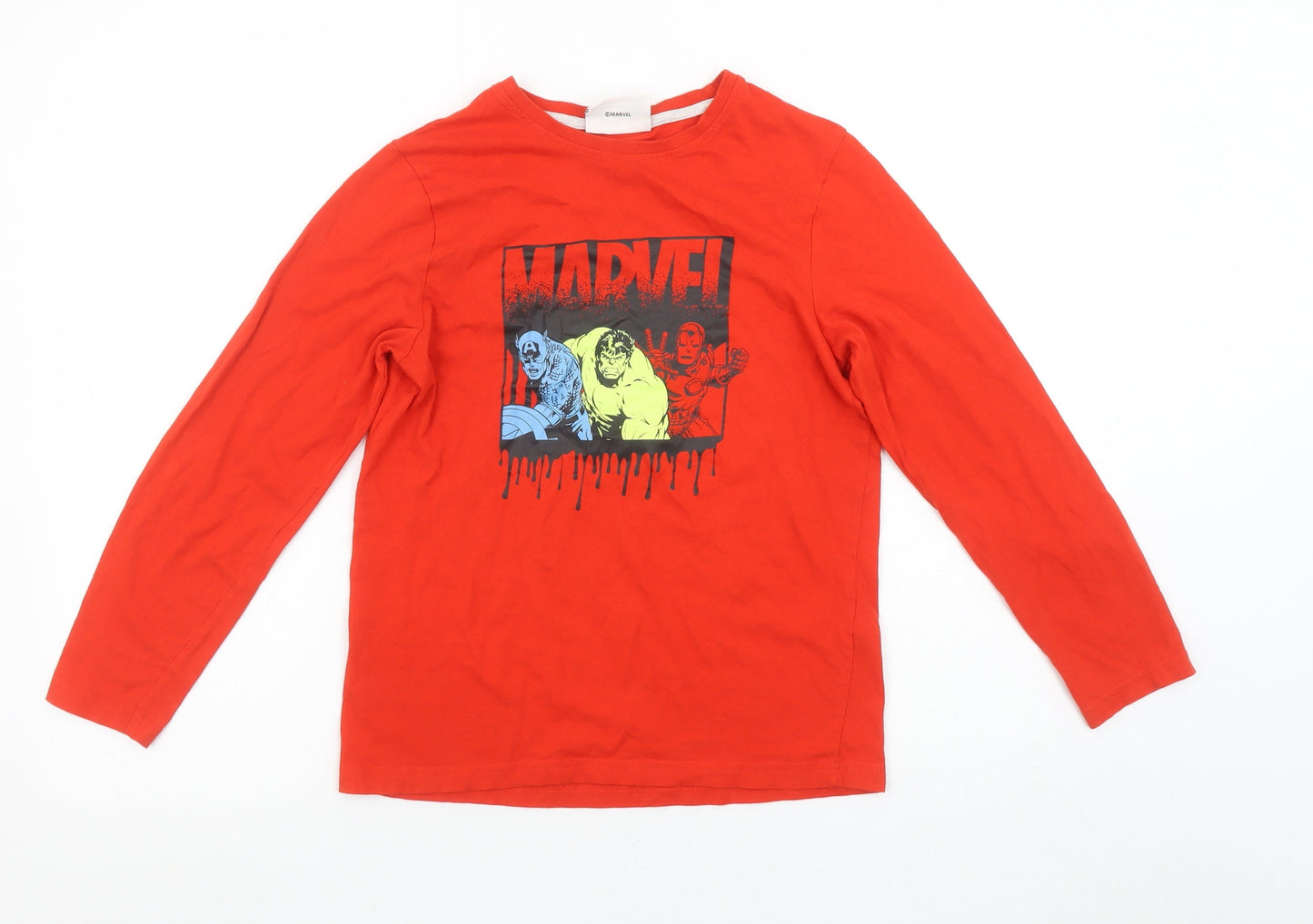 Boys UK Size 10-11 Years Marvel Red Basic T-Shirt