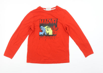Boys UK Size 10-11 Years Marvel Red Basic T-Shirt