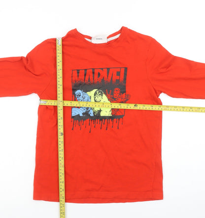 Boys UK Size 10-11 Years Marvel Red Basic T-Shirt