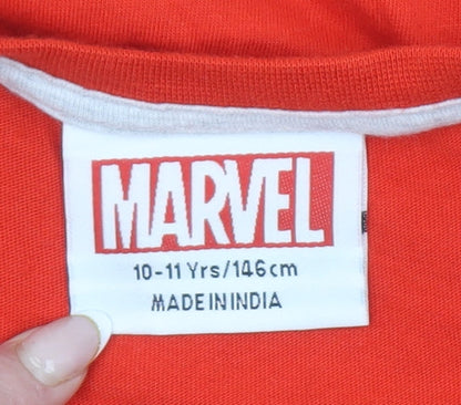Boys UK Size 10-11 Years Marvel Red Basic T-Shirt