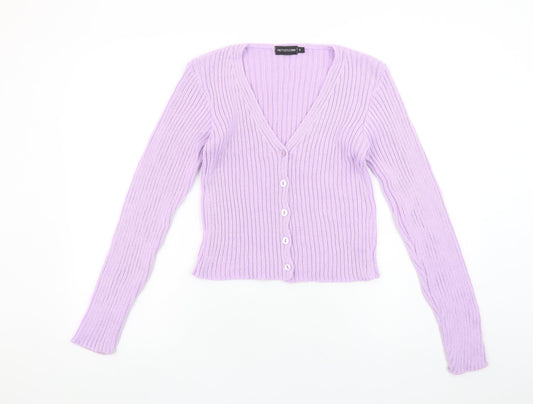 Womens UK Size S PRETTYLITTLETHING Purple Cardigan Jumper