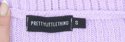Womens UK Size S PRETTYLITTLETHING Purple Cardigan Jumper