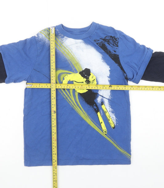 Boys UK Size 6-7 Years GapKids Blue Basic T-Shirt