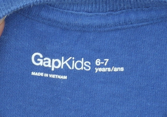 Boys UK Size 6-7 Years GapKids Blue Basic T-Shirt