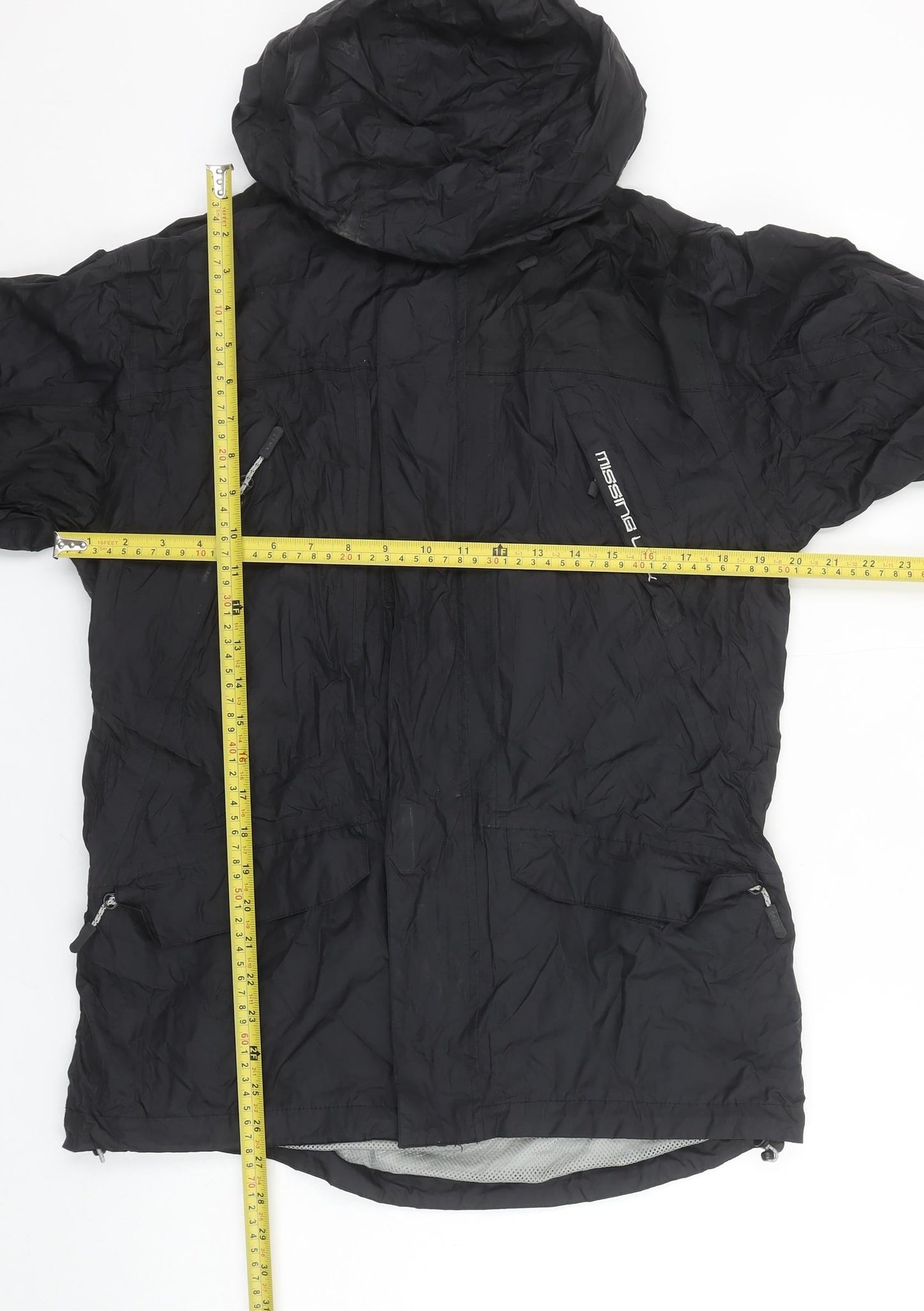 Unisex Adults UK Size S Missing Link Black Windbreaker Coat