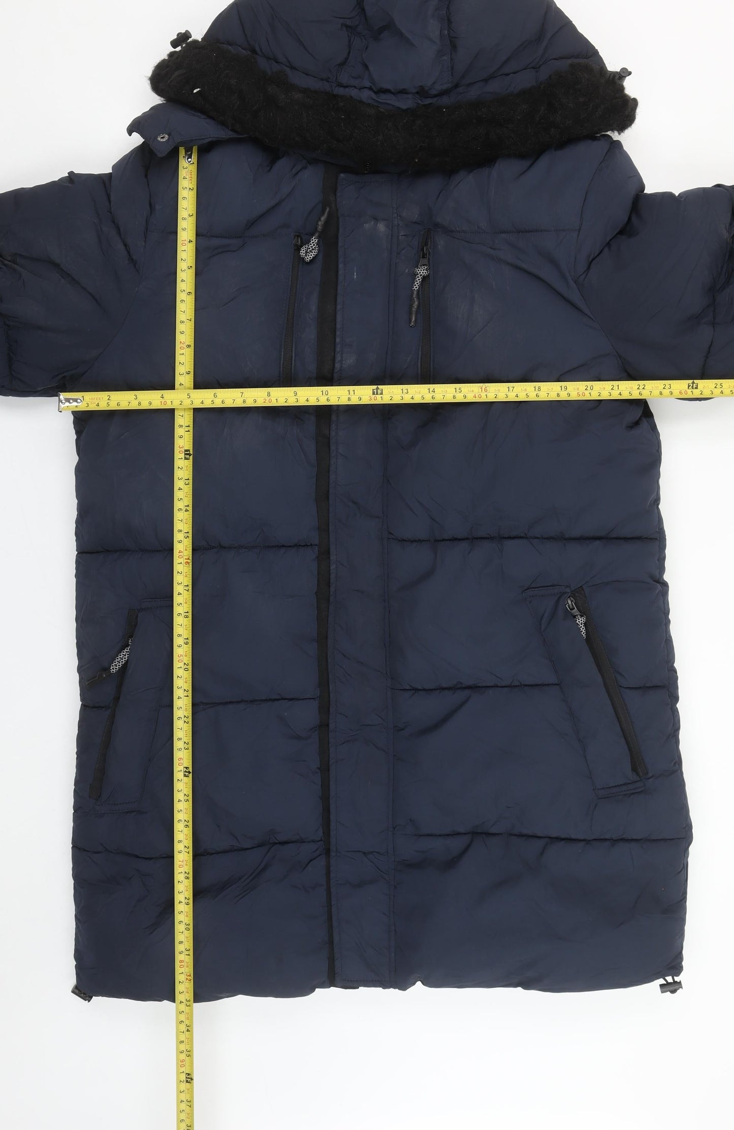 Mens UK Size M River Island Blue Puffer Jacket