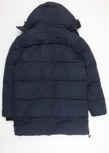 Mens UK Size M River Island Blue Puffer Jacket