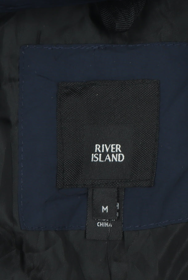 Mens UK Size M River Island Blue Puffer Jacket