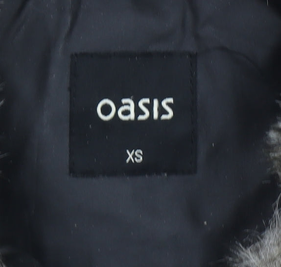 Womens UK Size XS Oasis Black Quilted Coat