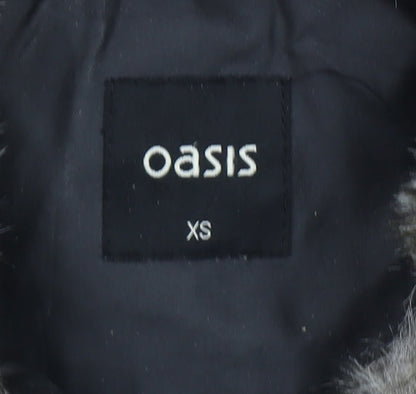 Womens UK Size XS Oasis Black Quilted Coat