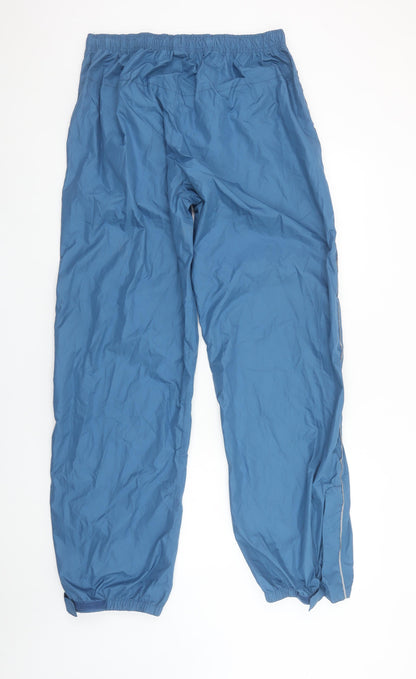 Crane Mens Blue Windbreaker Trousers L 36in Waist Elasticated Lightweight