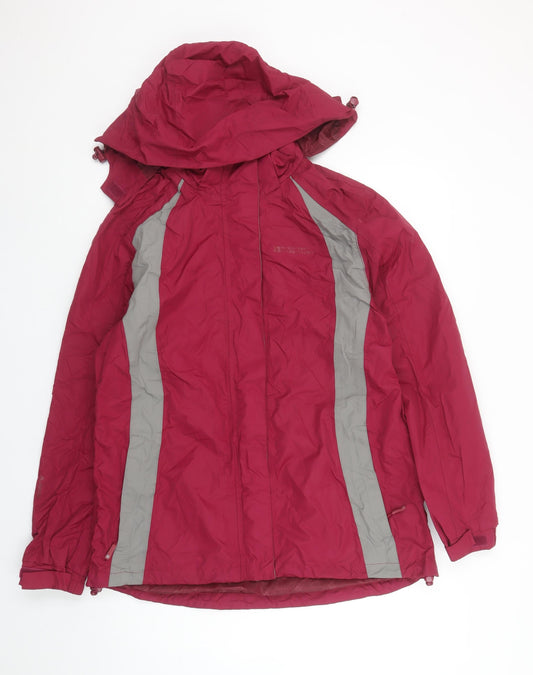 Mountain Warehouse Womens Red Waterproof Hooded Rain Jacket UK 14