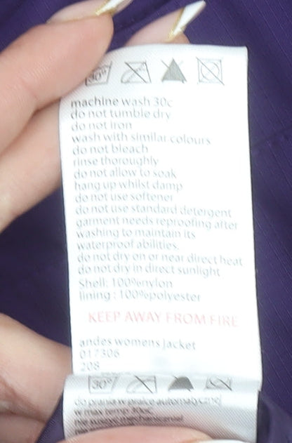 Mountain Warehouse Womens Purple Waterproof Rain Jacket Size 14